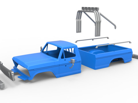 Shell of Vintage Monster Truck Version 5 Scale 1 to 25 3D Print Model