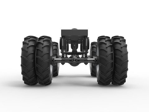 Chassis of Vintage Monster Truck with double wheels Scale 1 to 25 3D Принт Модель
