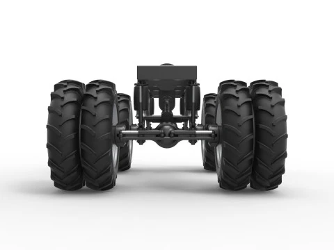 Fahrgestell eines Vintage-Monstertrucks mit Doppelr&auml;dern im Ma&szlig;stab 1 bis 25 3D Druckmodell