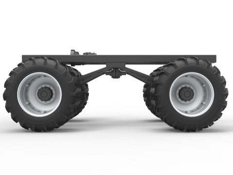 Chassis of Vintage Monster Truck with double wheels Scale 1 to 25 3D Принт Модель
