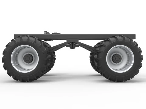 Fahrgestell eines Vintage-Monstertrucks mit Doppelr&auml;dern im Ma&szlig;stab 1 bis 25 3D Druckmodell