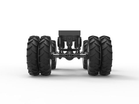 Chassis of Vintage Monster Truck with double wheels Scale 1 to 25 3D Принт Модель