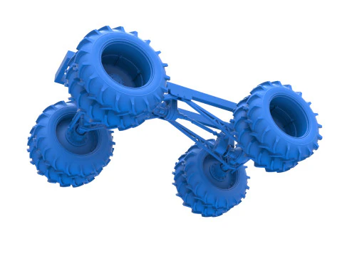 Fahrgestell eines Vintage-Monstertrucks mit Doppelr&auml;dern im Ma&szlig;stab 1 bis 25 3D Druckmodell