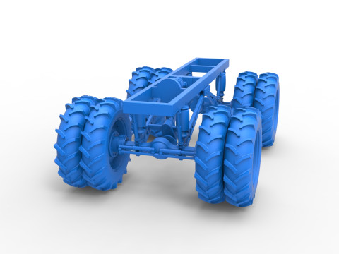 Chassis of Vintage Monster Truck with double wheels Scale 1 to 25 3D Принт Модель
