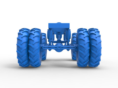 Chassis of Vintage Monster Truck with double wheels Scale 1 to 25 3D Принт Модель