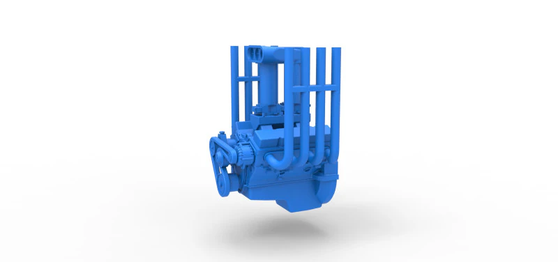 Engine V8 for Vintage Monster truck Scale 1 to 25 3D Print Model .c4d .max .obj .3ds .fbx .stl .blend 