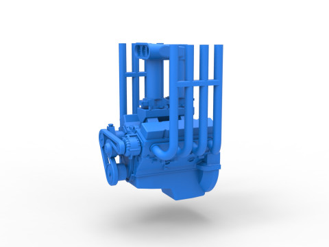 Engine V8 for Vintage Monster truck Scale 1 to 25 Modello di stampa 3D