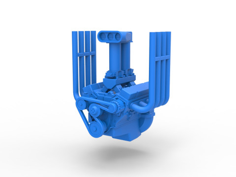 Engine V8 for Vintage Monster truck Scale 1 to 25 Modelo de impresión 3D