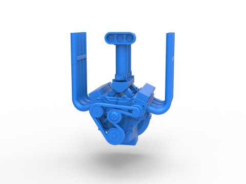 Engine V8 for Vintage Monster truck Scale 1 to 25 Modelo de impresión 3D