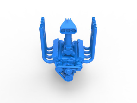 Engine V8 for Vintage Monster truck Scale 1 to 25 Modelo de impresión 3D