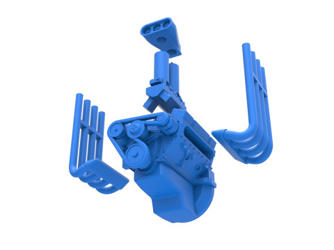 Engine V8 for Vintage Monster truck Scale 1 to 25 Modelo de impresión 3D