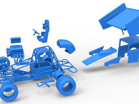 New Zealand Modified stock car Scale 1 to 25 3D Print Model