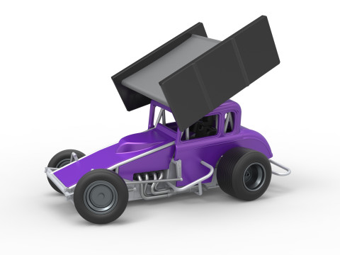 New Zealand Modified stock car while turning Scale 1 to 25 Modello di stampa 3D