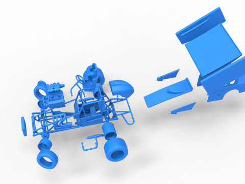 New Zealand Modified stock car while turning Scale 1 to 25 3D Print Model