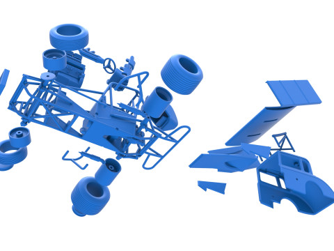 New Zealand Modified stock car while turning Scale 1 to 25 3D Print Model