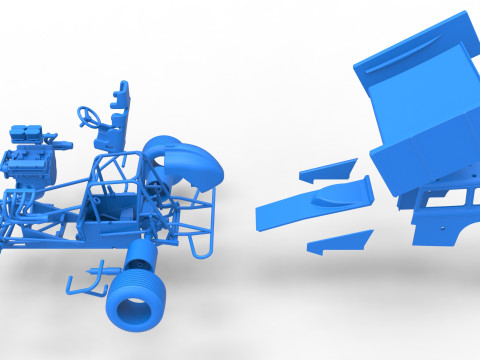 New Zealand Modified stock car while turning Scale 1 to 25 3D Print Model
