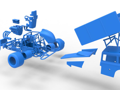 New Zealand Modified stock car while turning Scale 1 to 25 3D Print Model