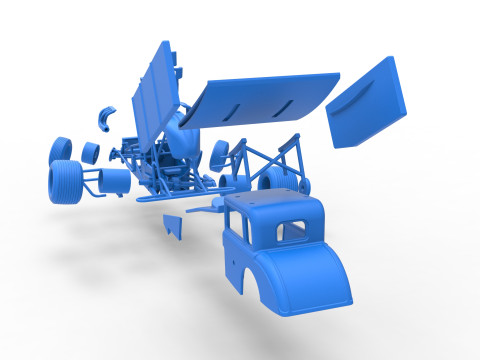 New Zealand Modified stock car while turning Scale 1 to 25 3D Print Model