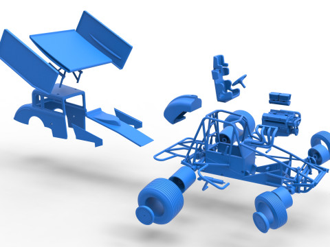 New Zealand Modified stock car while turning Scale 1 to 25 3D Print Model