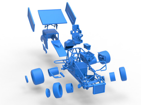 New Zealand Modified stock car while turning Scale 1 to 25 3D Print Model