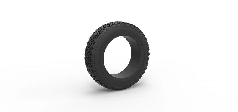 Pneu offroad 137 Escala 1 a 25 Modelo de Impressão 3D .c4d .max .obj .3ds .fbx .stl .blend 