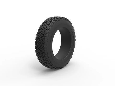 Pneu offroad 137 Escala 1 a 25 Modelo de Impressão 3D