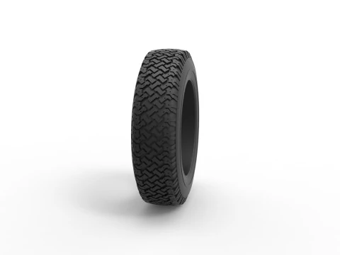 Pneu offroad 137 Escala 1 a 25 Modelo de Impressão 3D