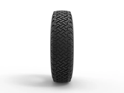 Pneu offroad 137 Escala 1 a 25 Modelo de Impressão 3D