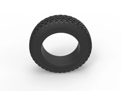 Pneu offroad 137 Escala 1 a 25 Modelo de Impressão 3D