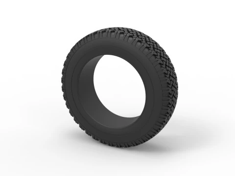 Pneu offroad 137 Escala 1 a 25 Modelo de Impressão 3D