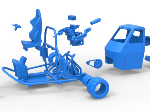 Proto carro macaco Escala 1 a 25 Modelo de Impressão 3D