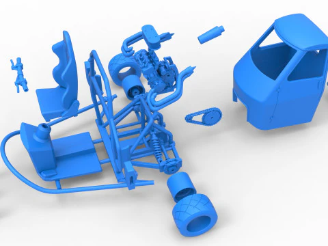 Proto carro macaco Escala 1 a 25 Modelo de Impressão 3D