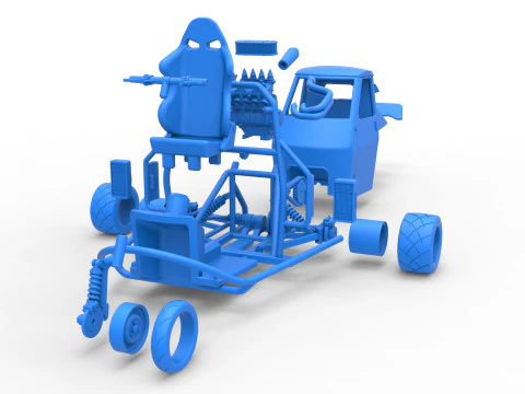 Proto carro macaco Escala 1 a 25 Modelo de Impressão 3D