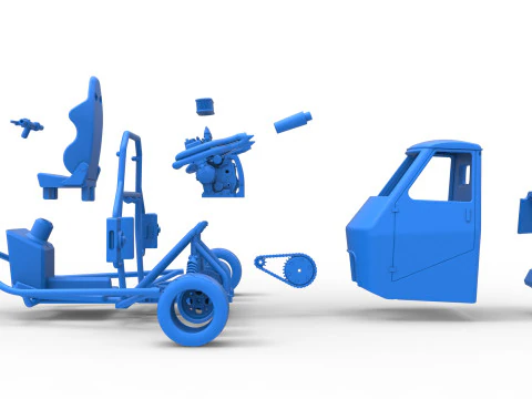Proto carro macaco Escala 1 a 25 Modelo de Impressão 3D
