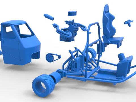 Proto carro macaco Escala 1 a 25 Modelo de Impressão 3D