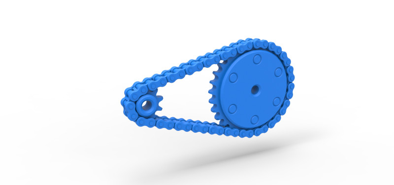 Chain drive Version 4 Scale 1 to 25 3D Print Model .c4d .max .obj .3ds .fbx .stl .blend 