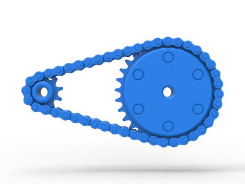 Chain drive Version 4 Scale 1 to 25 3D Print Model