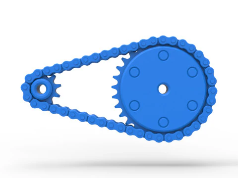 Chain drive Version 4 Scale 1 to 25 3D Print Model
