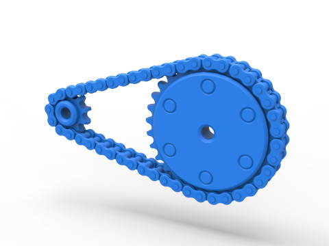 Chain drive Version 4 Scale 1 to 25 3D Print Model