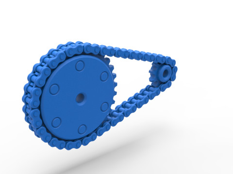 Chain drive Version 4 Scale 1 to 25 3D Print Model