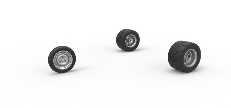 Wheel Set of Ape car proto Scale 1 to 25 Modelo de Impressão 3D .c4d .max .obj .3ds .fbx .stl .blend 