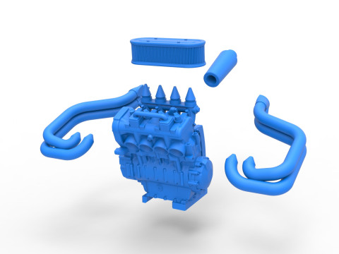 Engine of Ape car proto Scale 1 to 25 Modelo de Impressão 3D