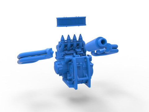 Engine of Ape car proto Scale 1 to 25 Modelo de Impressão 3D