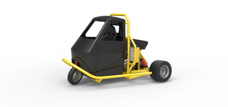 Ape car proto enquanto gira a escala 1 a 25 Modelo de Impressão 3D .c4d .max .obj .3ds .fbx .stl .blend 