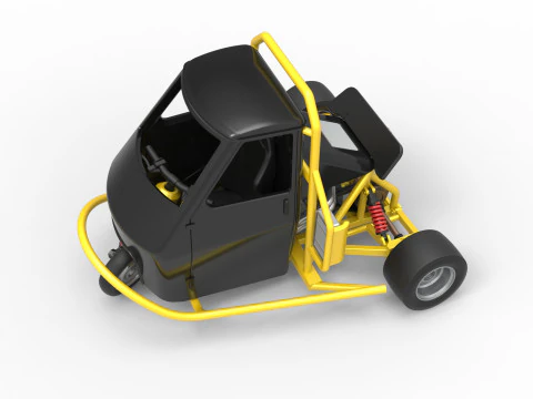 Ape car proto enquanto gira a escala 1 a 25 Modelo de Impressão 3D