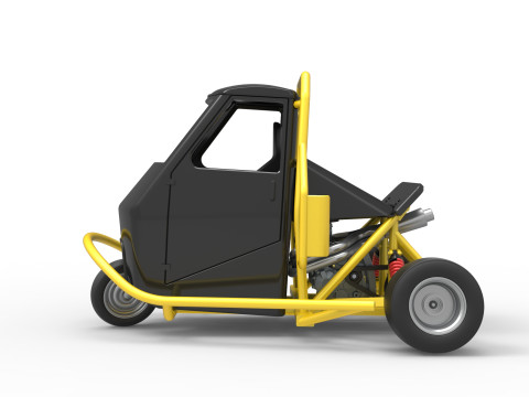 Ape car proto while turning Scale 1 to 25 Model Cetak 3D