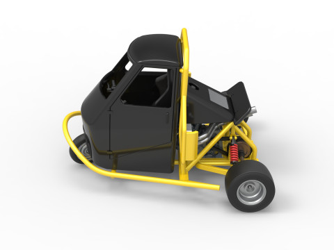Ape car proto while turning Scale 1 to 25 Model Cetak 3D