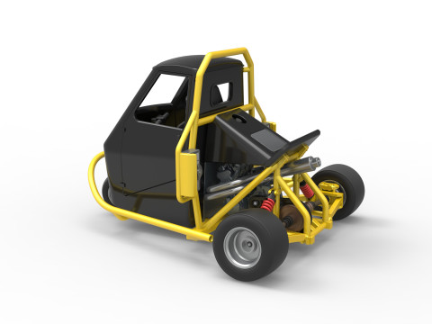 Ape car proto while turning Scale 1 to 25 Model Cetak 3D