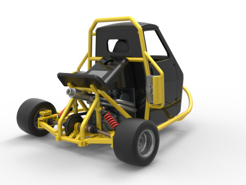 Ape car proto while turning Scale 1 to 25 Model Cetak 3D