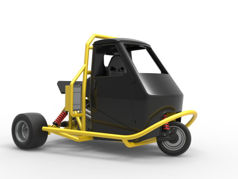 Ape car proto while turning Scale 1 to 25 Model Cetak 3D